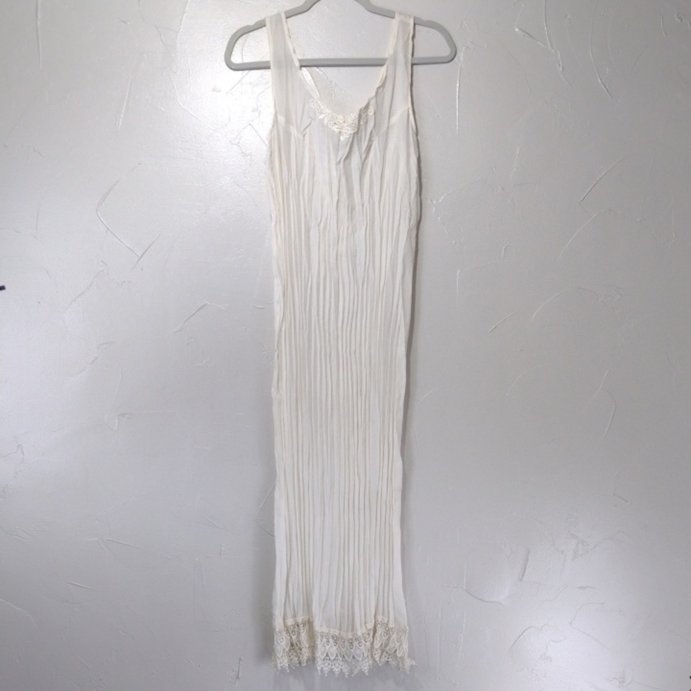 Vintage Classique Sheer White Sleeveless Dress Women's Medium